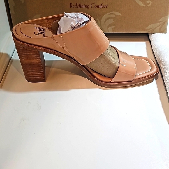 NWT Sofft Sheila Sandal 3 1/4" blocked heel, angled square toe. Pink Rose  9M - Picture 6 of 8